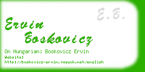 ervin boskovicz business card